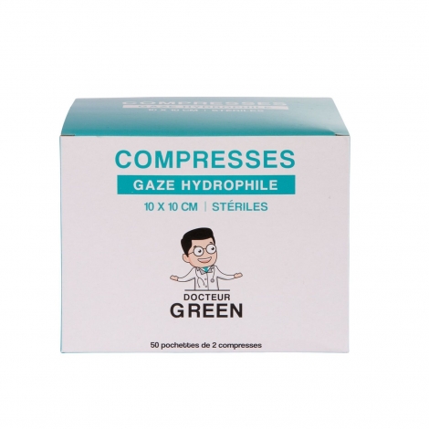 Dr Green Compresse Stérile Gaze 10 x 10cm B/50 pas cher, discount