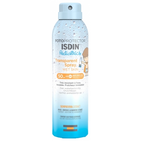 Isdin Fotoprotector Pediatrics Transparent Spray Wet Skin SPF50 250ml pas cher, discount