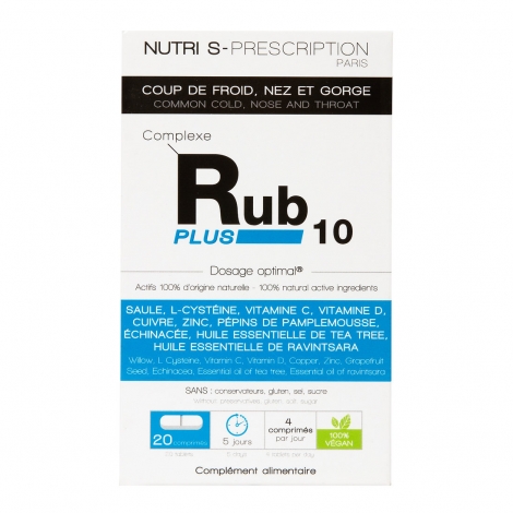 Nutri S-Prescription RUB-10 PLUS Coup de Froid Nez Gorge 20 comprimés pas cher, discount