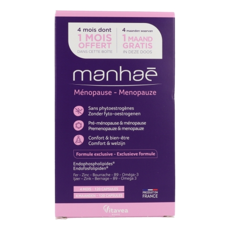 Nutrisanté Manhae 3 + 1 mois 120 capsules pas cher, discount