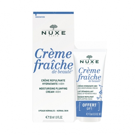 Nuxe Crème Fraîche de Beauté Crème Hydratante 48H 30ml + Crème Hydratante 15ml OFFERTE pas cher, discount