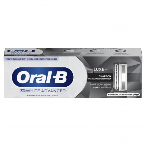 Oral B 3D White Advanced Luxe Charbon 75ml pas cher, discount