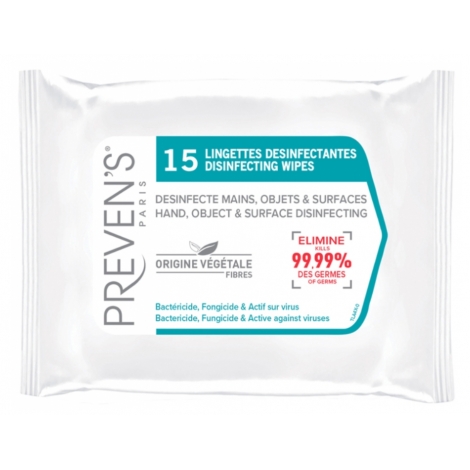 Preven's Pack Lingettes désinfectantes 2x15 + 15 gratuites pas cher, discount