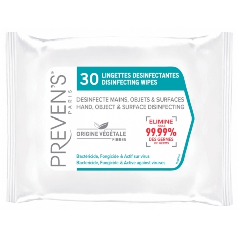 Preven's Pack Lingettes désinfectantes 2x30 + 30 gratuites pas cher, discount