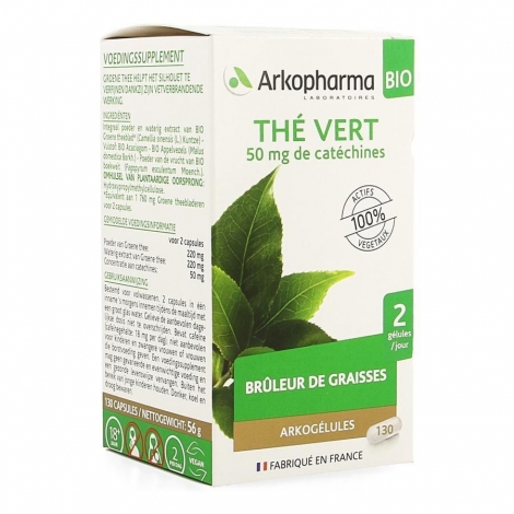 Arkopharma Pack Arkogélules Thé Vert Bio 130 gélules + 130 gratuites pas cher, discount