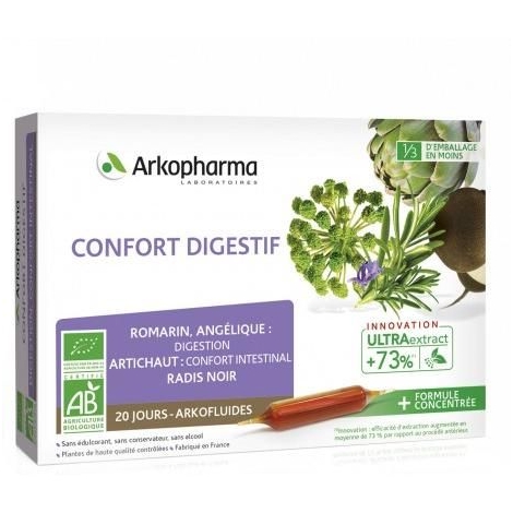 Arkopharma Pack Arkogélules Confort Digestif Bio 20 ampoules + 20 gratuites pas cher, discount