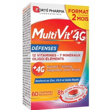 Forte Pharma Pack Multivit 4G Défenses 30 comprimés+ 30 gratuits pas cher, discount
