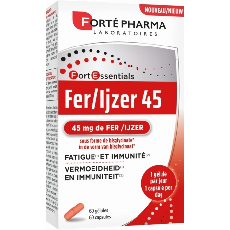 Forte Pharma Pack Fer 45 60 gélules + 60 gratuites pas cher, discount