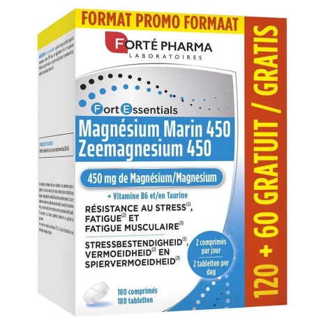 Forte Pharma Pack Magnesium Marin 450 120+60 comprimés+ 1 gratuit pas cher, discount