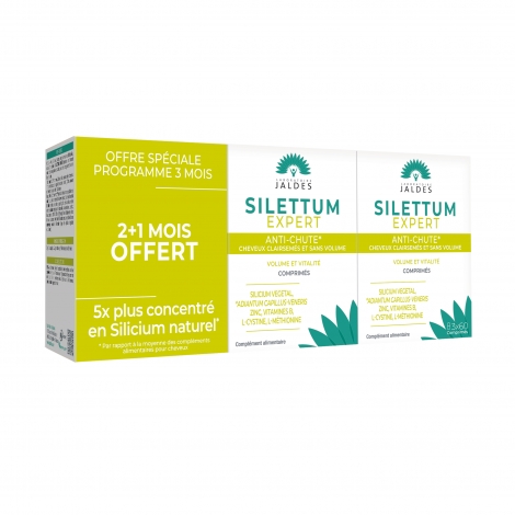 Jaldes Silettum Expert Nutrition du Cheveu 3 x 60 gélules OFFRE SPECIALE 2+1 GRATUIT pas cher, discount